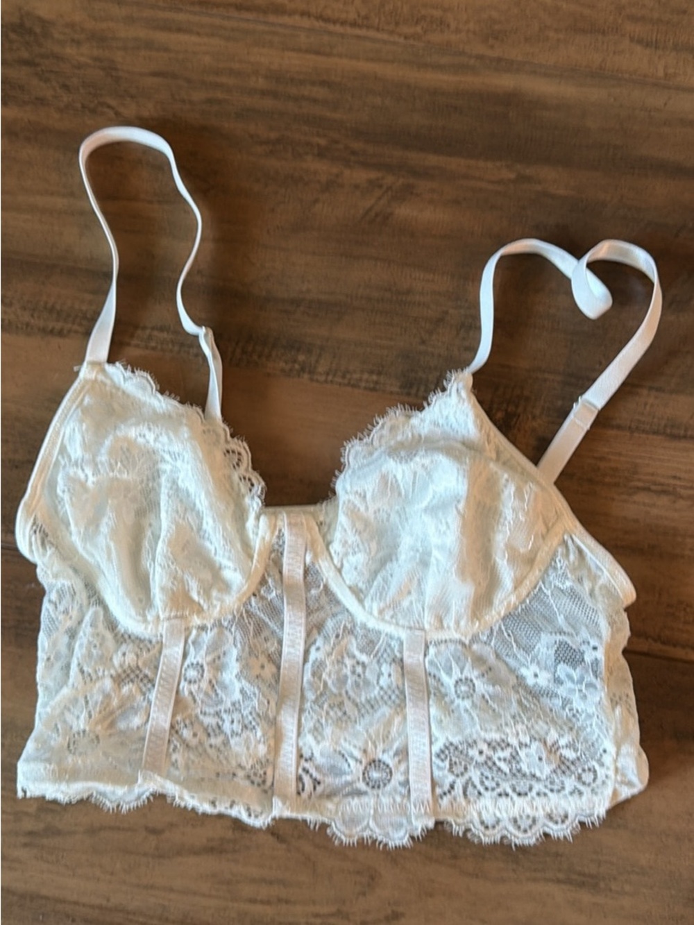 SHEIN White Lace Bralette Crop Top